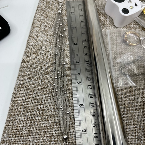 Vintage Ross Simons 925 Sterling Silver Mesh Bracelet With Beaded Accents - Picture 12 of 14